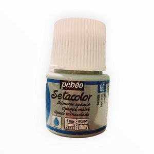 Pebeo Setacolor Shimmer Opaque - Screen Printing/Textile Paint - Silver 60 (Approx 80% of 45ml remaining)