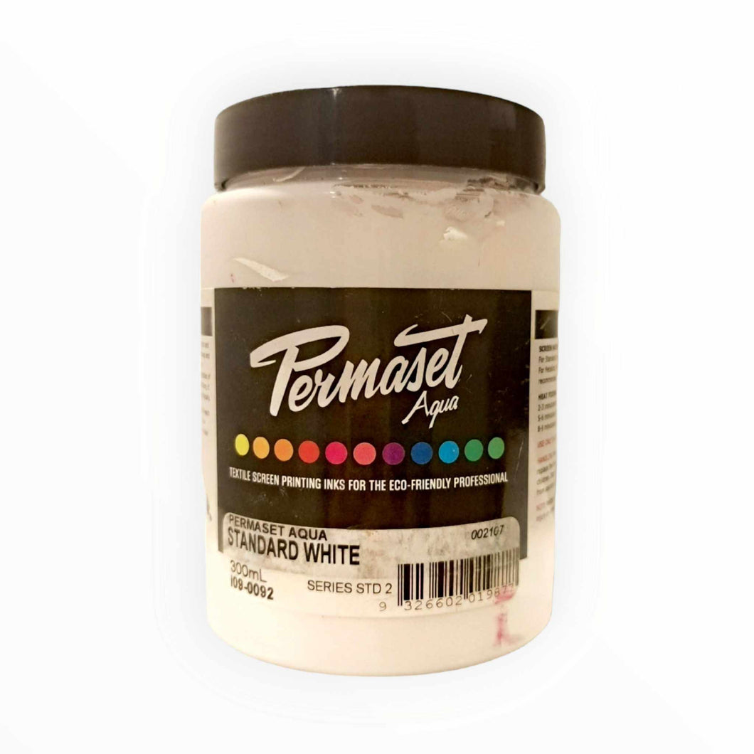 Permaset Aqua - White (Approx 3/4 of 300ml remaining)